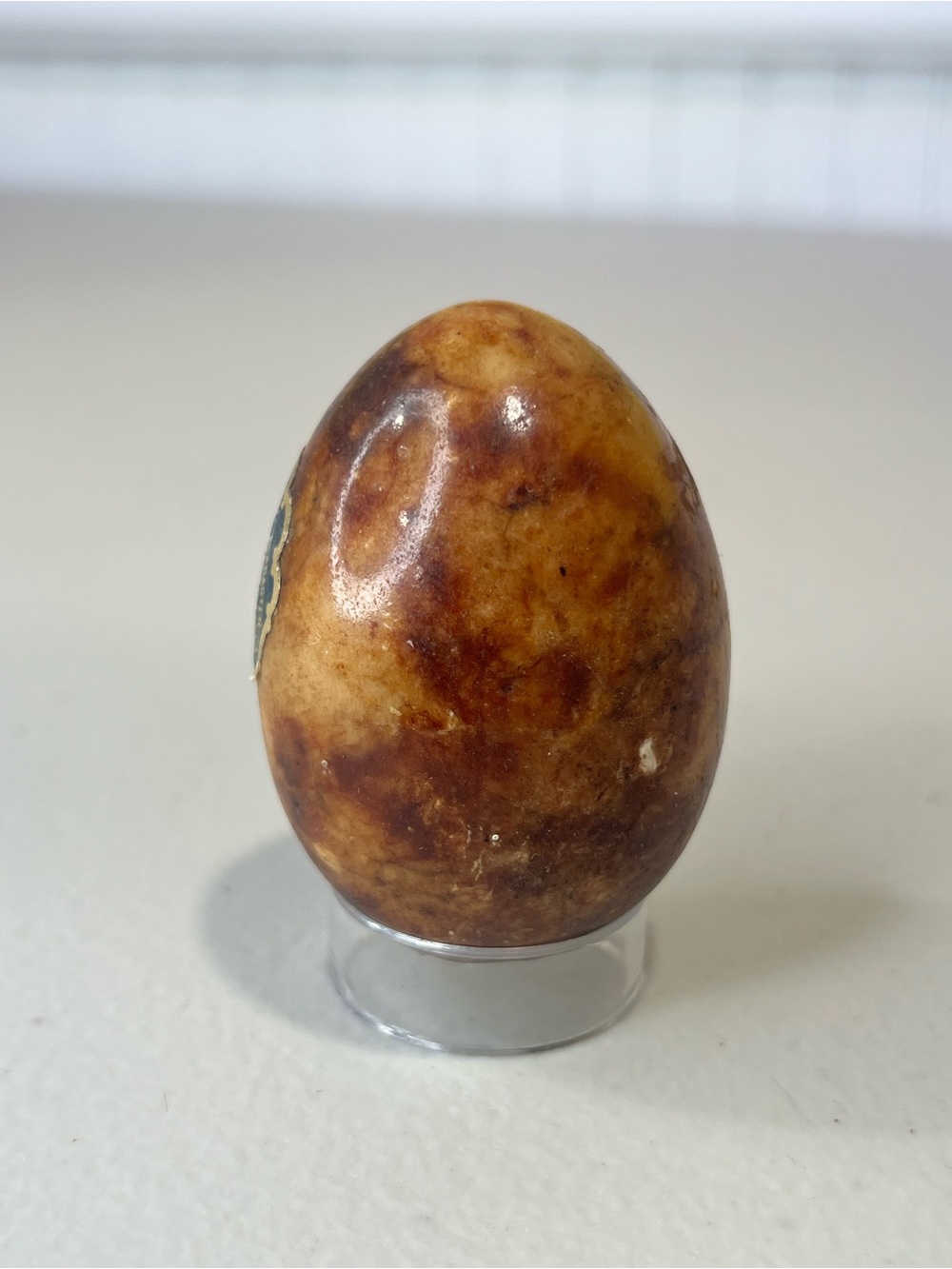 Polished Brown Alabaster Decorative Egg